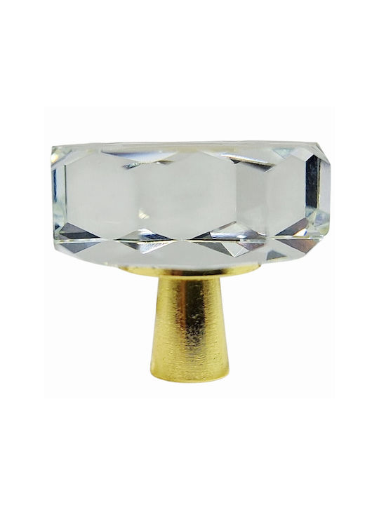 ACM Knob Furniture made of Metallic & Zamak & Crystal Gold-glossy 11952-000-ORO1 1pcs