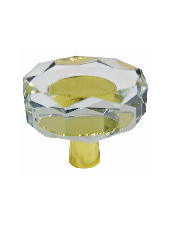 ACM Knob Furniture made of Metallic & Zamak & Crystal Gold-glossy 11952-000-ORO1 1pcs