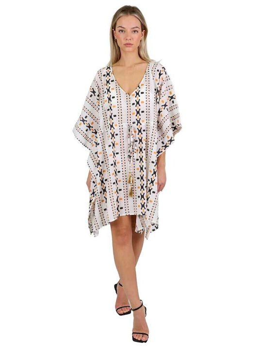 Aquablue Women's Mini Caftan Beachwear White