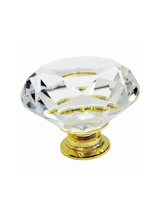 ACM Knob Furniture made of Metallic & Zamak & Crystal Gold-glossy 12022-000-ORO1 1pcs