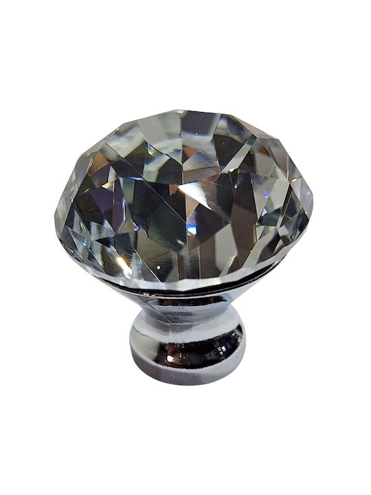 ACM Knob Furniture made of Metallic & Zamak & Crystal Chrome Glossy 30mm (Center Distance 30mm) 11987-000-ORO1 1pcs