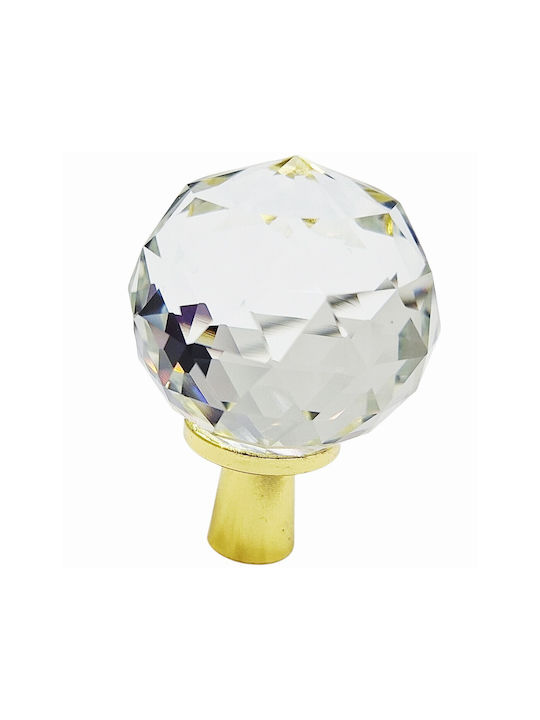 ACM Knob Furniture made of Metallic & Zamak & Crystal Gold-glossy 12018-000-ORO1 1pcs