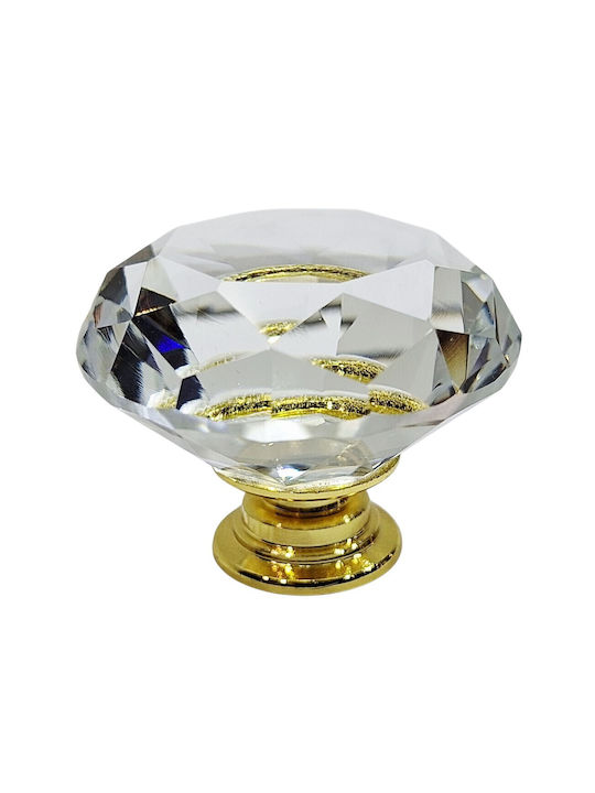 ACM Knob Furniture made of Metallic & Zamak & Crystal Gold-glossy 12022-000-ORO1 1pcs