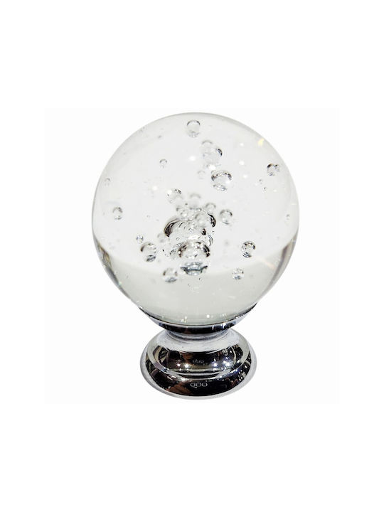 Steel-Nova Knob Furniture made of Crystal & Metallic & Zamak Murano Crystal 30mm (Center Distance 30mm) 12005-000-MOUR 1pcs