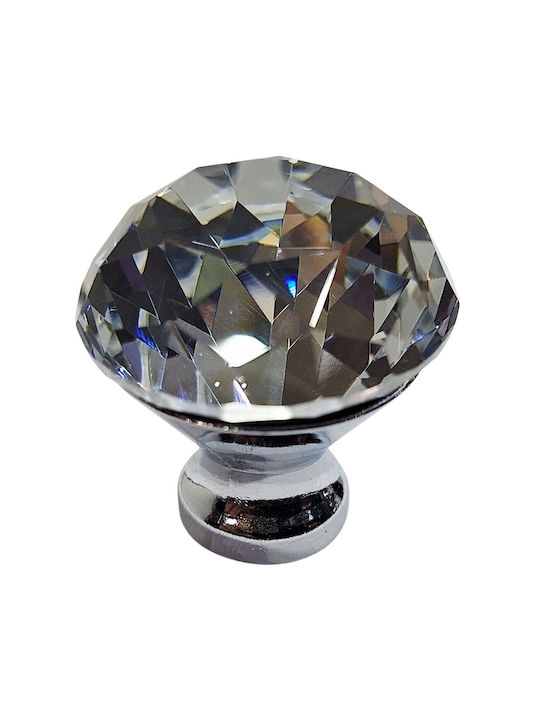 ACM Knob Furniture made of Metallic & Zamak & Crystal Chrome Glossy 30mm (Center Distance 30mm) 11987-000-ORO1 1pcs