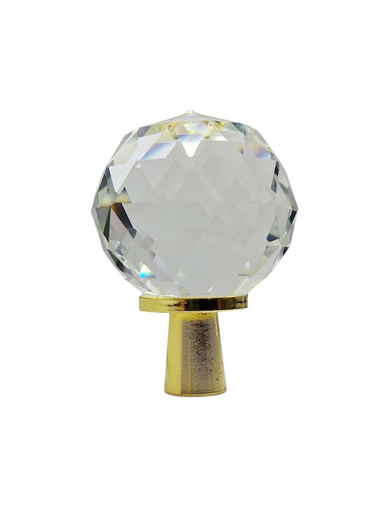 ACM Knob Furniture made of Metallic & Zamak & Crystal Gold-glossy 12018-000-ORO1 1pcs