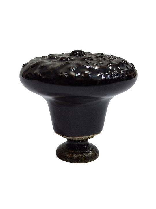 Premier Antique Knob Furniture made of Zamak & Porcelain & Metallic Black 35mm (Center Distance 35mm) 11949-000-ARG1 1pcs