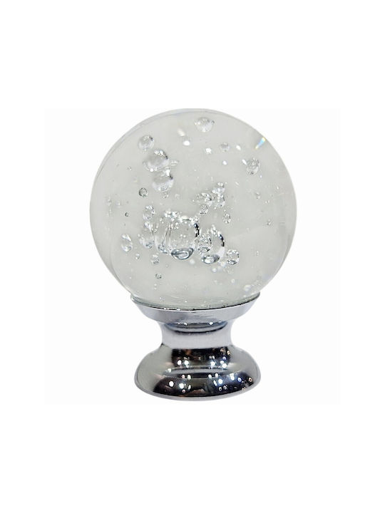 Steel-Nova Knob Furniture made of Crystal & Metallic & Zamak Murano Crystal 30mm (Center Distance 30mm) 12005-000-MOUR 1pcs