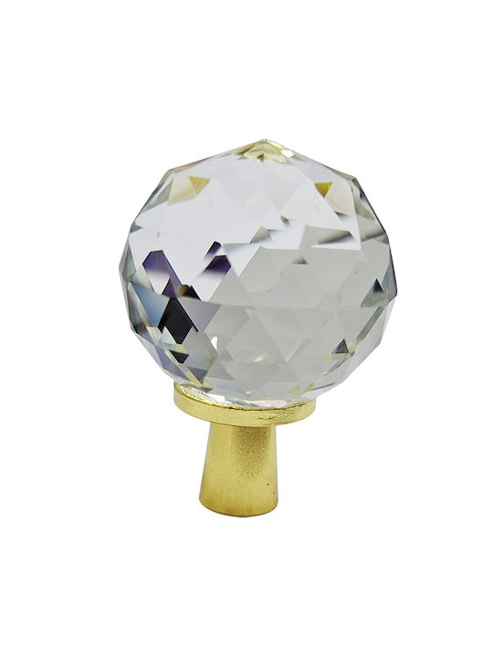 ACM Knob Furniture made of Metallic & Zamak & Crystal Gold-glossy 12018-000-ORO1 1pcs