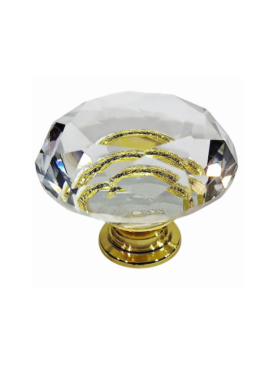 ACM Knob Furniture made of Metallic & Zamak & Crystal Gold-glossy 12022-000-ORO1 1pcs