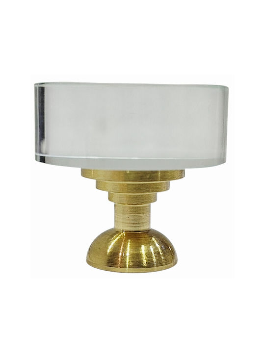 Steel-Nova Knob Furniture made of Crystal & Metallic Murano Crystal 30mm (Center Distance 30mm) 12004-000-MOUR 1pcs