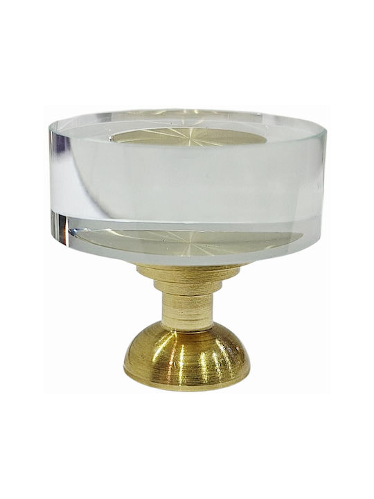 Steel-Nova Knob Furniture made of Crystal & Metallic Murano Crystal 30mm (Center Distance 30mm) 12004-000-MOUR 1pcs