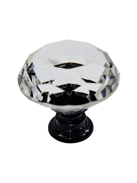 ACM Knob Furniture made of Metallic & Zamak & Crystal Black-glossy 31mm (Center Distance 31mm) 11953-000-ORO1 1pcs