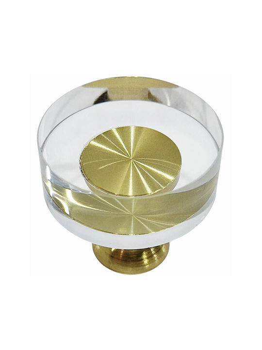 Steel-Nova Knob Furniture made of Crystal & Metallic Murano Crystal 30mm (Center Distance 30mm) 12004-000-MOUR 1pcs
