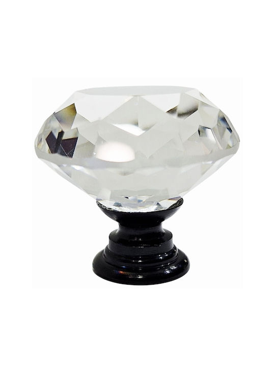 ACM Knob Furniture made of Metallic & Zamak & Crystal Black-glossy 31mm (Center Distance 31mm) 11953-000-ORO1 1pcs