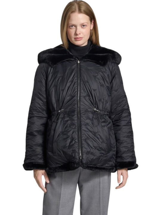 Damen Schwarz Mantel