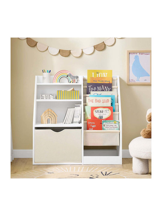 Bibliotecă pardoseală Lemn Alb 80x40x80cm