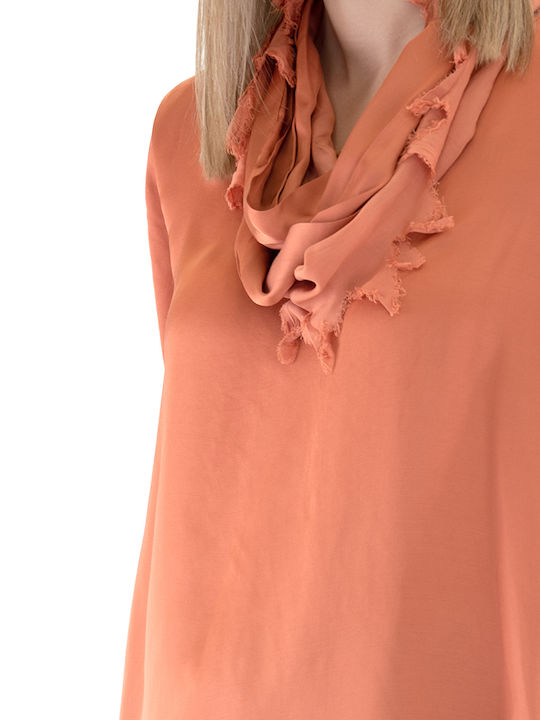 Women's Blouse Satin Orange