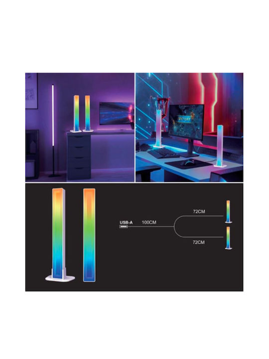 Διακοσμητικό Φωτιστικό LED RGB 2τμχ 7.5x3.5x28εκ.