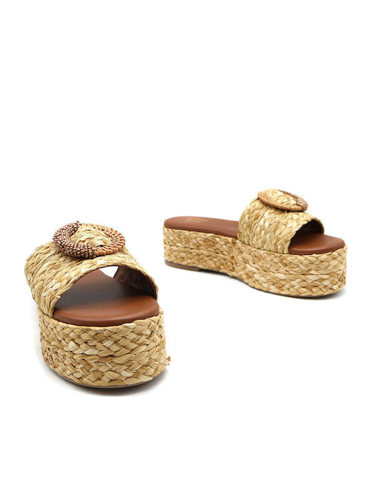 Γυναικεία Σανδάλια Flatforms Μπεζ