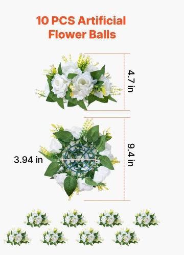 Vevor Hochzeitsdekoration 10Stück 11.938cm 869gr