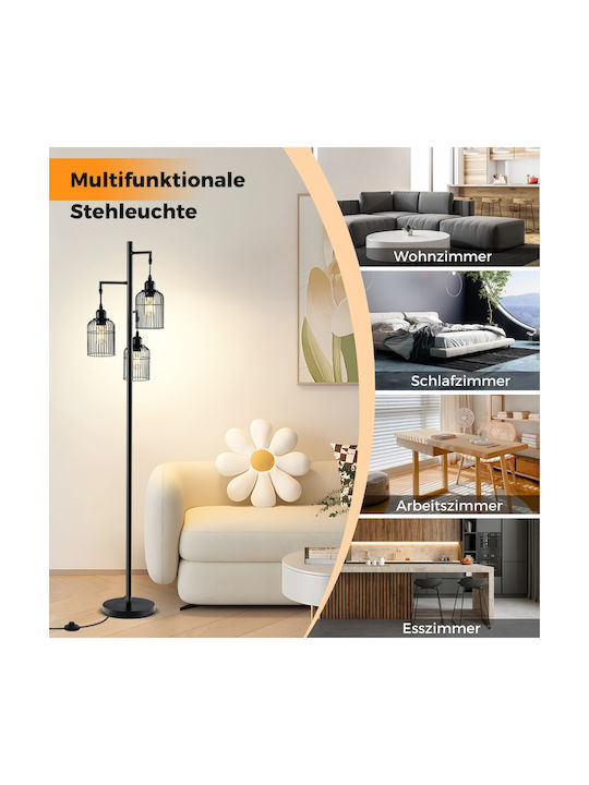 Costway Vintage Floor Lamp H169cm. Black