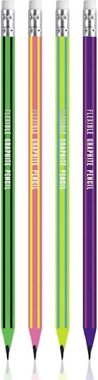 Flexible Graphite Pencil Hb Lead Soft Eraser Hexagonal Shape