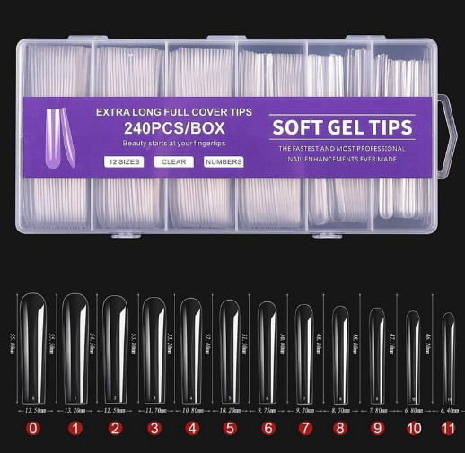 Soft Gel Nail Tips Transparent 240pcs bbay-86247