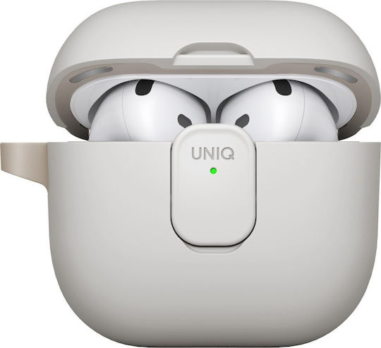 Uniq Clyde Case Silicone / Plastic with Hook in Beige color for Apple AirPods 4