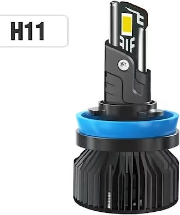 Set 2 Lămpi Auto Led H11 180w Canbus 60mm Fără Eroare 23000lm 6000k T55 Mini 50.000 Ore Durată De Viață Negru