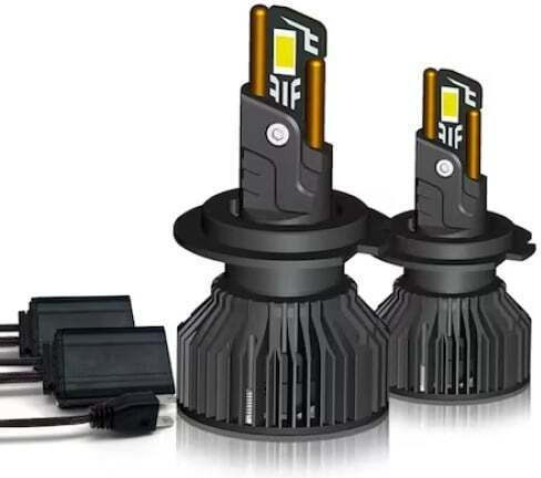 Set 2 Lămpi Auto Led H11 180w Canbus 60mm Fără Eroare 23000lm 6000k T55 Mini 50.000 Ore Durată De Viață Negru