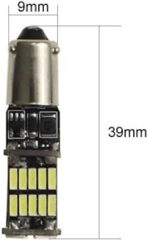 Set 2 Lămpi Auto Albe LED T14 Canbus 12V Nepolaritate Putere 1,59W Consum Redus De Energie Ba9s Argintiu