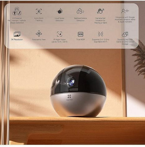 Ezviz 303102468 IP Камера за наблюдение Wi-Fi Full HD+ 5MP с Двупосочна Комуникация и Обектив 4мм Сребрист
