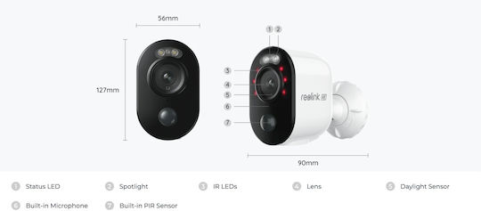 Reolink Argus 3 Pro IP Камера за наблюдение Wi-Fi Full HD+ 4MP Водоустойчива с Двупосочна Комуникация