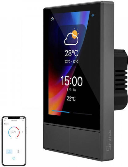 Sonoff Nspanel Vertiefter Elektrischer Wandtaster mit Touchscreen Wi-Fi Schwarzer