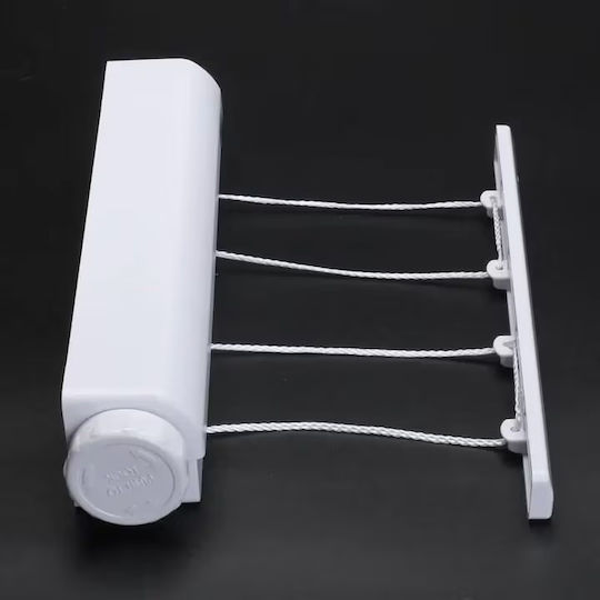 Wall Clothes Drying Rack Plastic with Hanging Length 3.2m