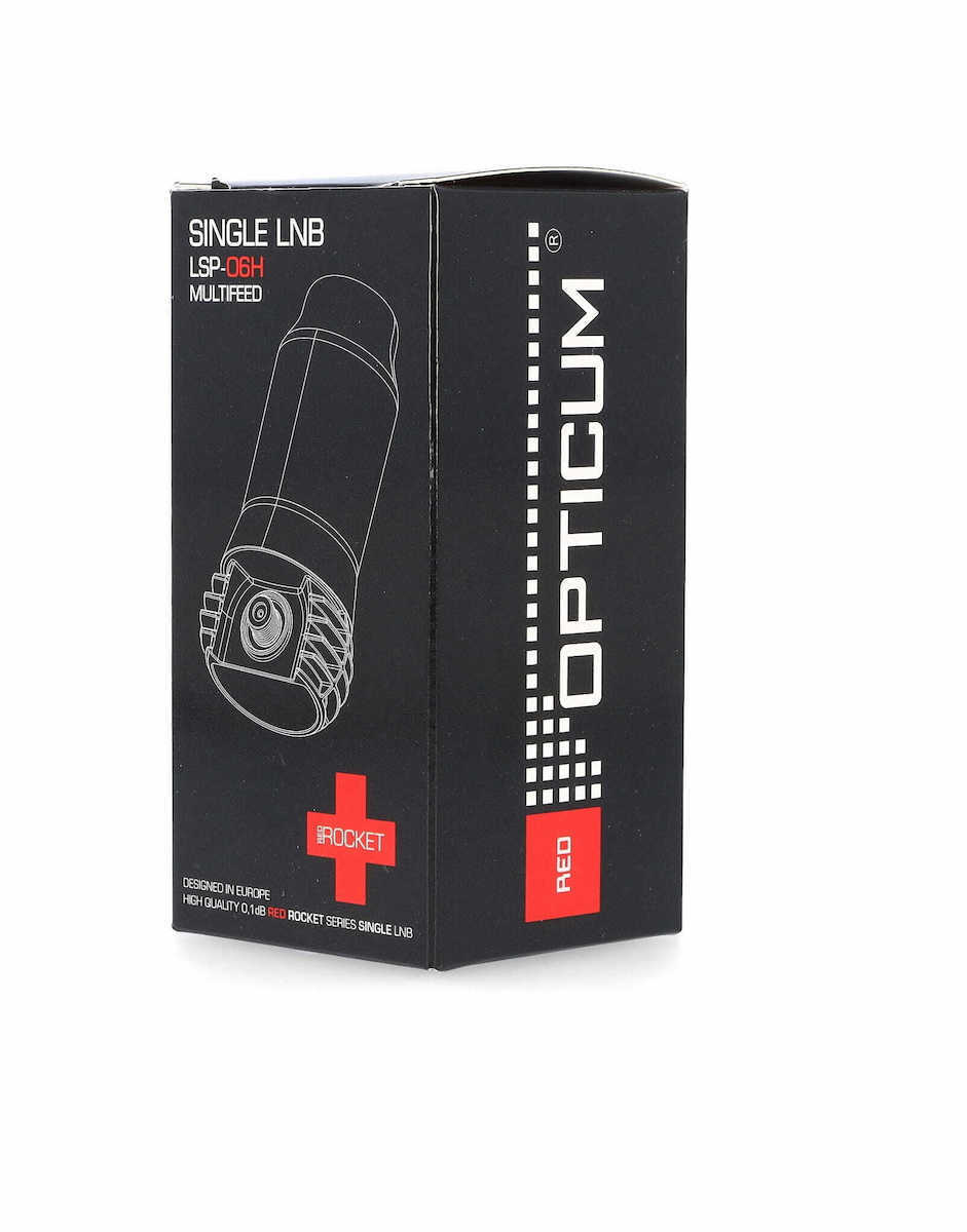 Red Rocket LNB Opticum Single - Pour Réception Satellite Full HD/4K, Facteur Bruit 0.1dB