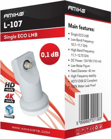 Amiko L-107 LNB Single 1 Output With Low Noise Limit 0.1dB