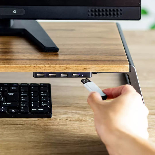 Loco Μεταλλική Βάση Στήριξης με USB HUB Επιτραπέζια Βάση Οθόνης