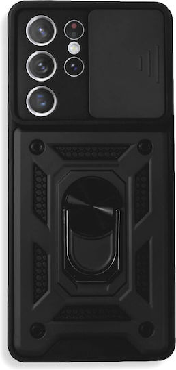 Bodycell Armor Slide Задна корица Пластмаса Черен (Galaxy S22 Ultra 5G)