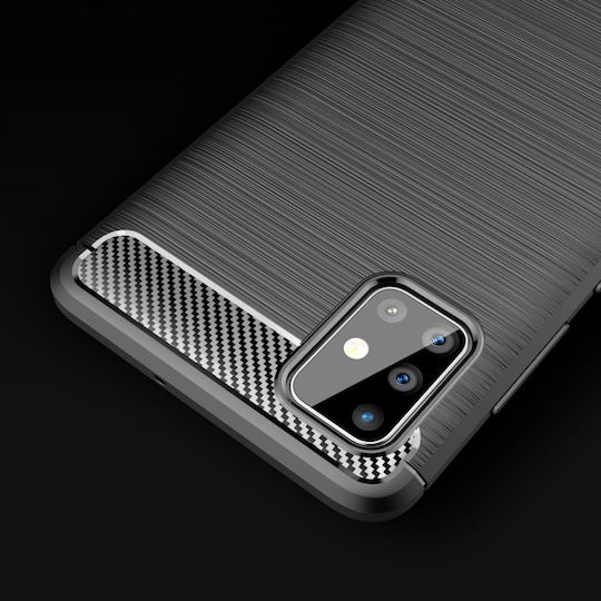 Tech-Protect Carbon Rugged Armor Umschlag Rückseite Silikon Schwarz (Huawei P40 Lite E)