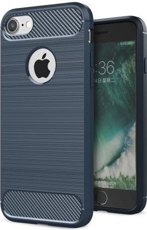 Hurtel Carbon Flex iPhone 7/8 Back Cover Silicon Albastru (iPhone 8/7)