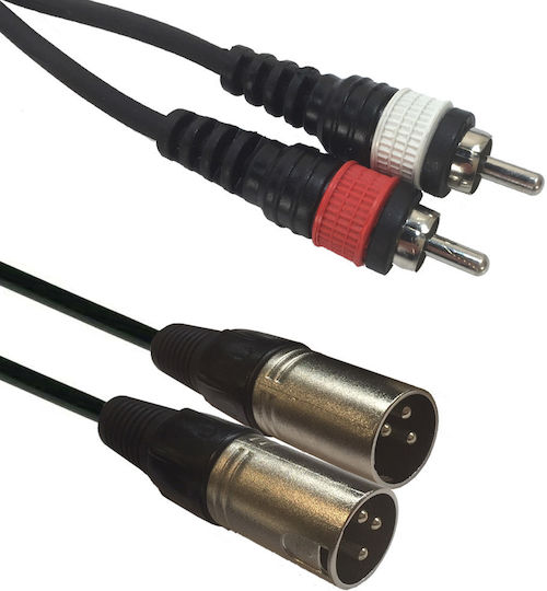 Accu-Cable Cable 2 x XLR male - 2 x RCA male Μαύρο 1.5m AC-2XM-2RM/1