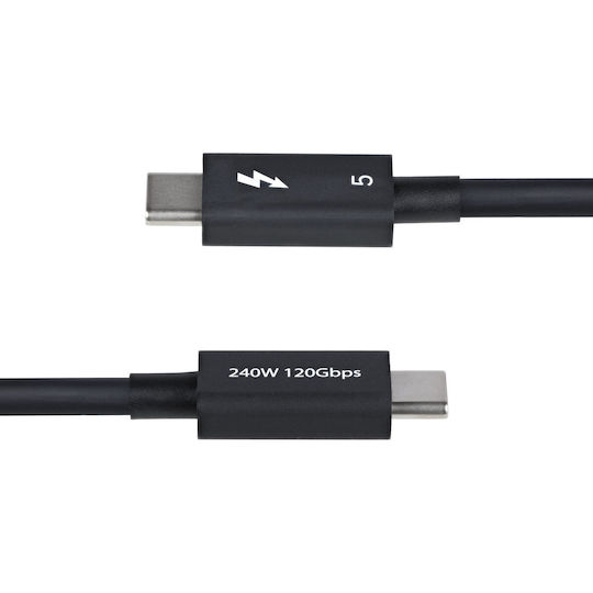 StarTech Thunderbolt 3 Cable 240W Μαύρο 1m (TBLT5MM1M240W)