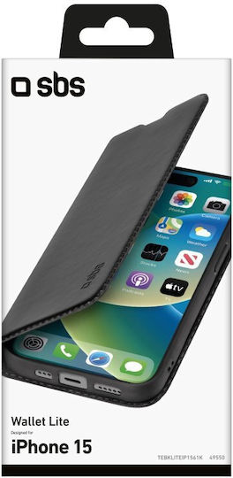 SBS Lite Wallet Plastic Negru (iPhone 15)