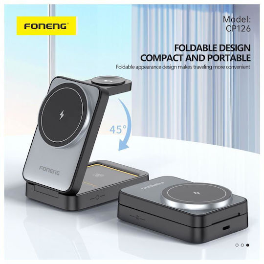 Foneng Încărcător Wireless (Qi Pad) 15W Albς (CP126)