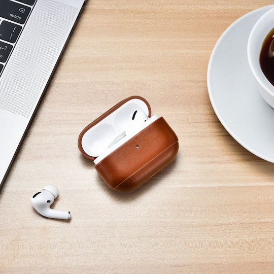 iCarer Vintage Leather Θήκη Δερμάτινη σε Κόκκινο χρώμα για Apple AirPods Pro