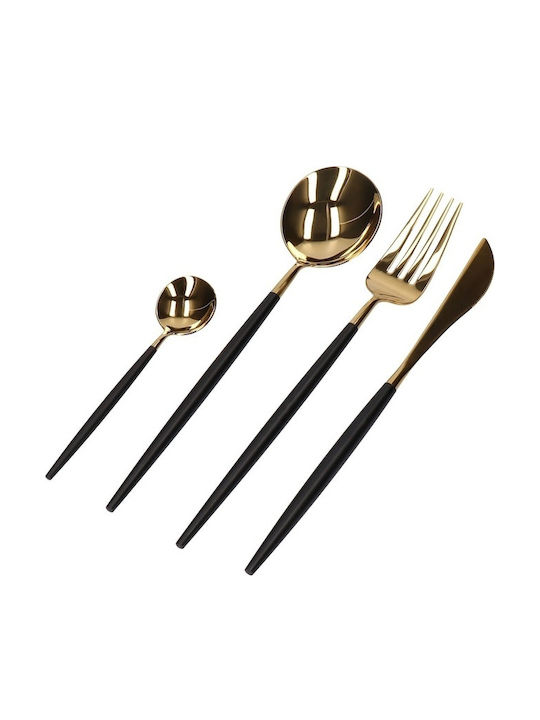 Besteckset Edelstahl Schwarz 24Stück