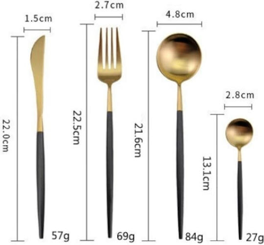 Cutlery Set Stainless Black 24pcs