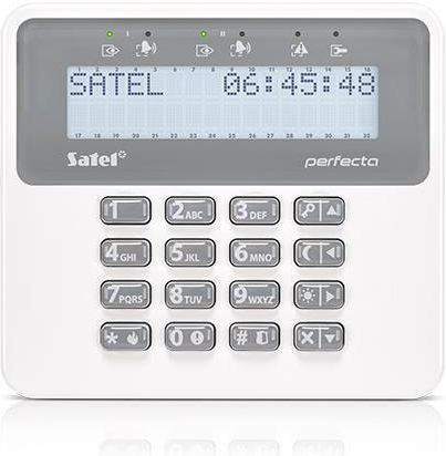 Satel Perfecta PFR-LCD Πληκτρολόγιο Συναγερμού με Οθόνη σε Λευκό Χρώμα PR0018